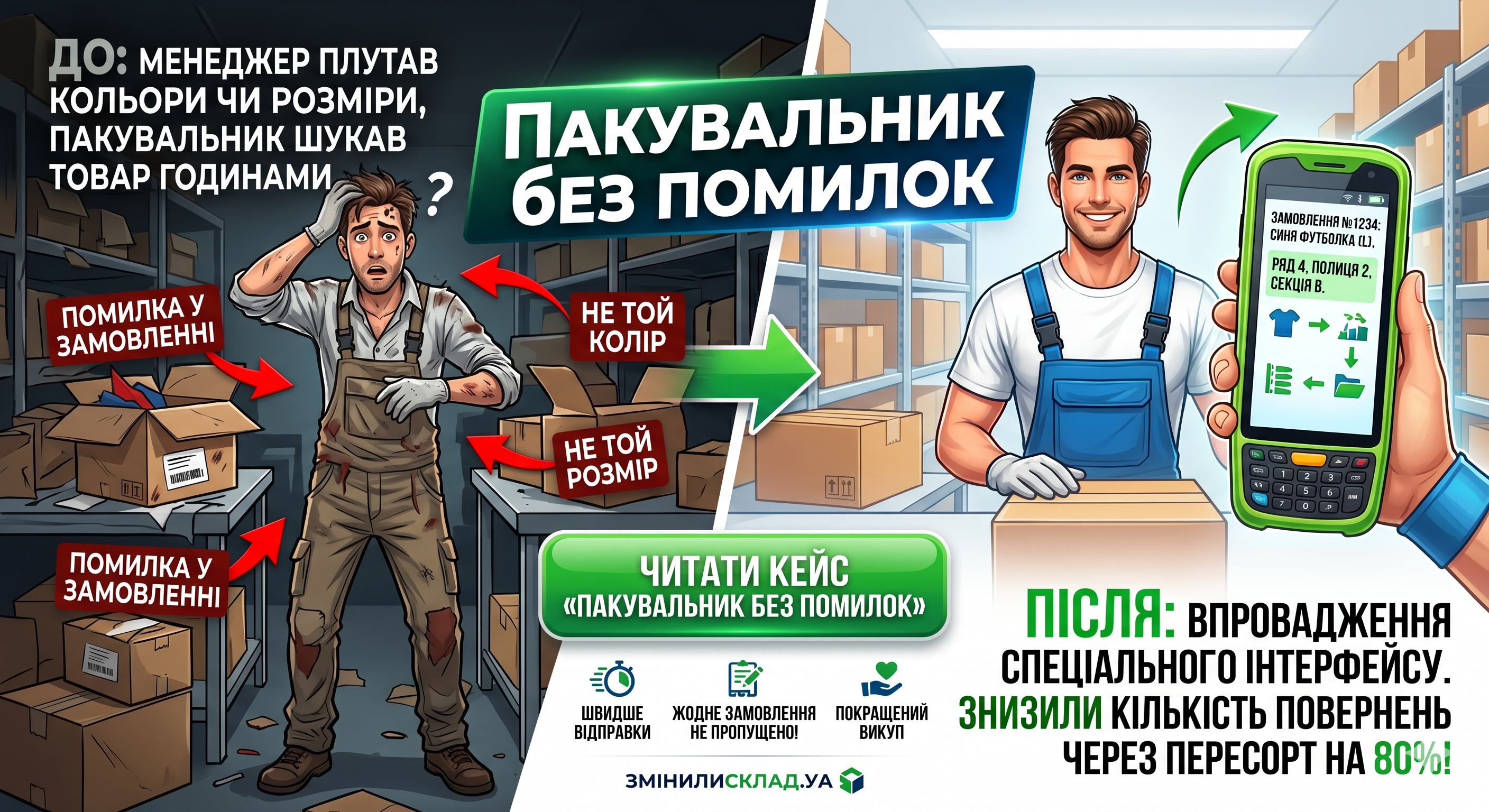 «Пакувальник без помилок»: Як ми зупинили злив бюджету на логістиці, прискорили відправки та різко підняли відсоток викупу